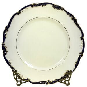 Coalport England 'Admiral Cobalt Blue' 10 7/8" Luxury Dinner Plate Gold Accents